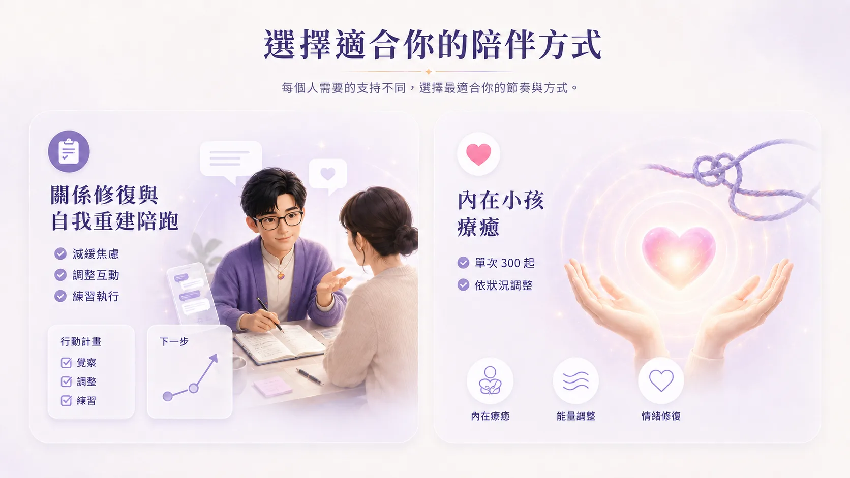 選擇適合你的陪伴方式:關係陪跑與內在小孩療癒